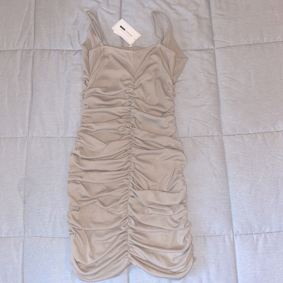 Fashion Nova Rebecca Ruched Mini Dress - Nude - Picture 3 of 6